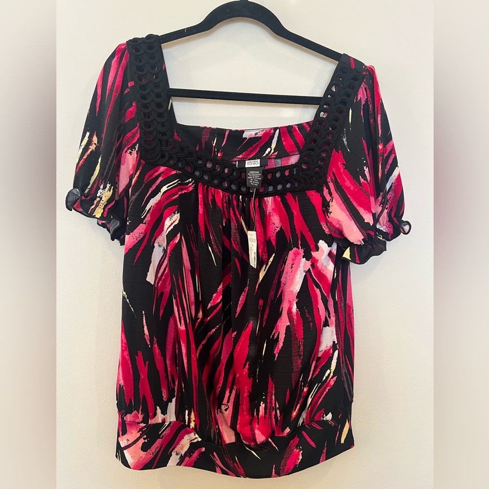Studio 1940 Modern Romance blouse‎ top women’s M colorful embroidered casual new